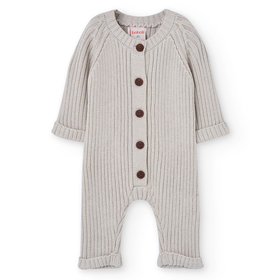 Pelele bebé punto Crudo