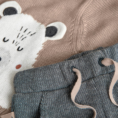 CONJUNTO PUNTO  BEIGE ANIMALITO