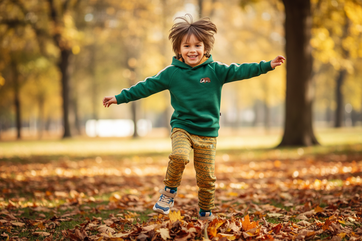 niño con conjunto de chandal dos piezas otoño inviermo